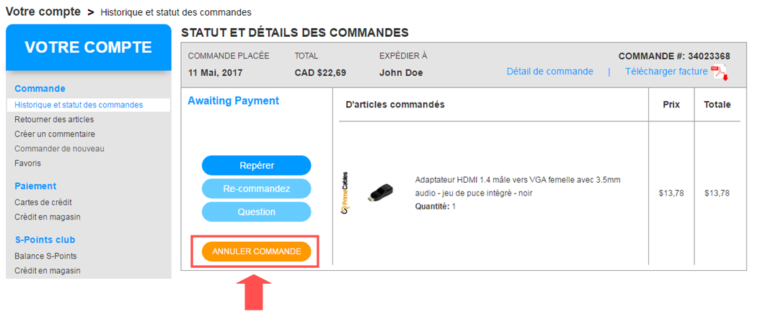 Comment annuler commande en ligne Walmart ? Comment annuler commande en ligne Walmart ?