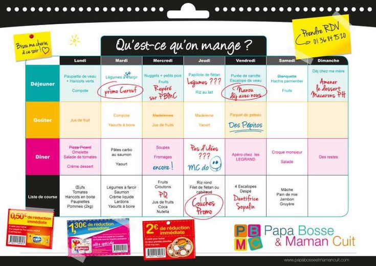 Comment faire son planning de repas ?