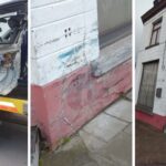 La patronne du restaurant témoigne. Des fissures et des traces bleues sont visibles sur la façade.