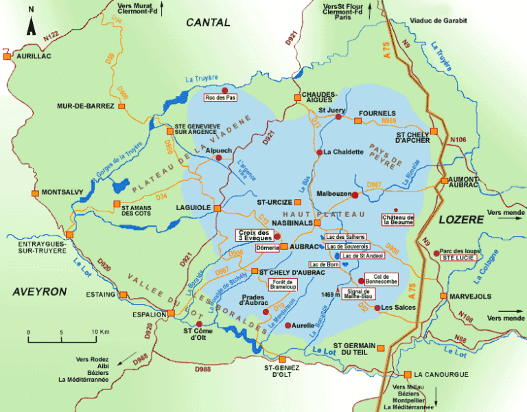 Quel est le département de l'Aubrac ?