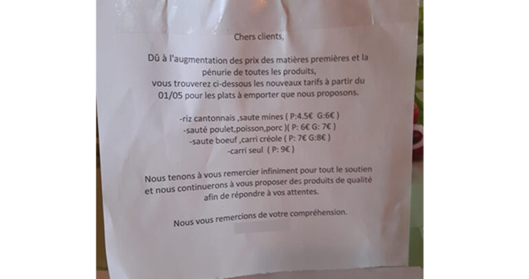 Inflation des matières premières : un restaurant de La Réunion augmente le prix des caris